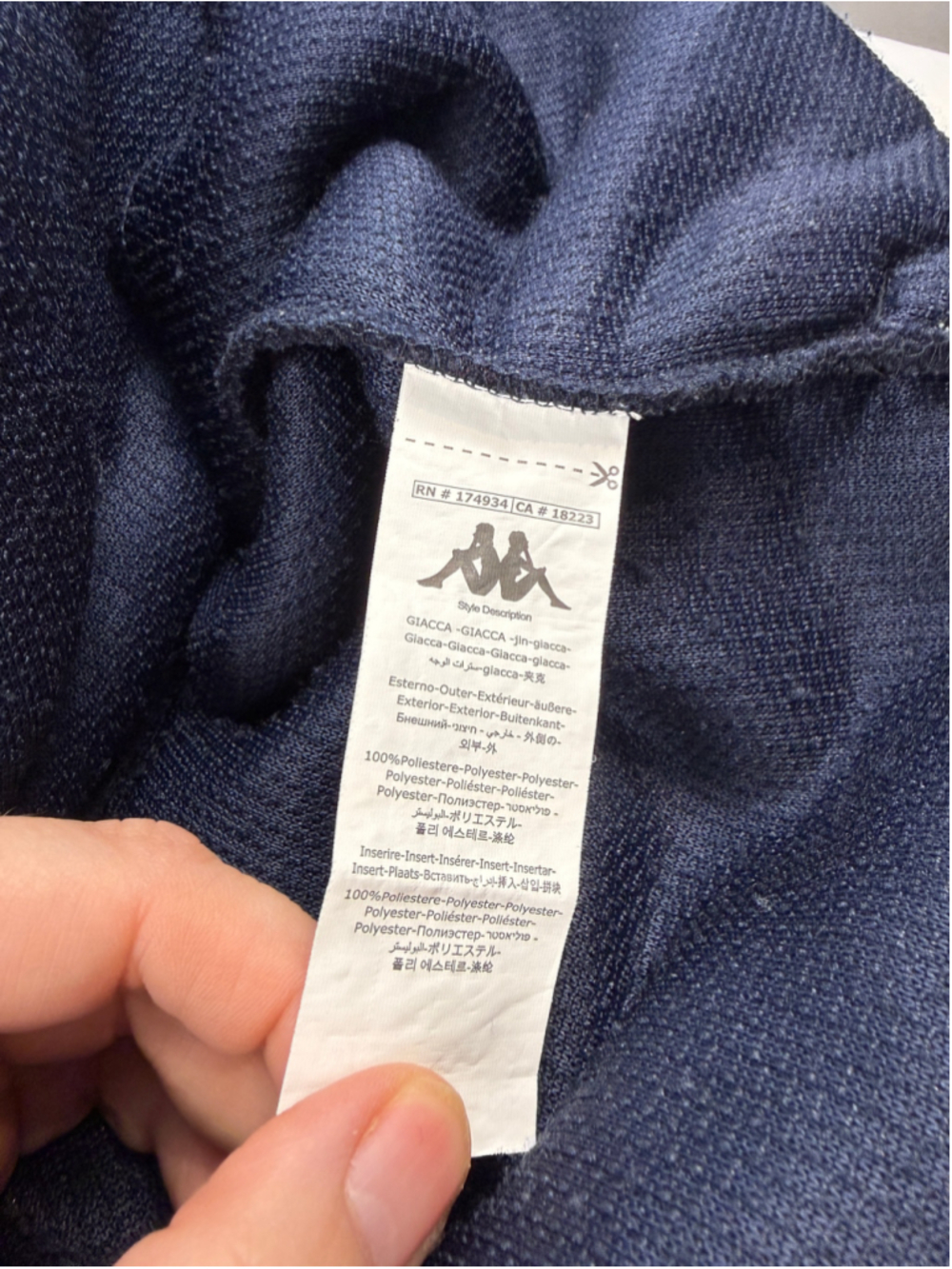Kappa Iris Navy Fleece Quarter-Zip Sweatshirt Jacket Men Size S - Picture 7 of 12